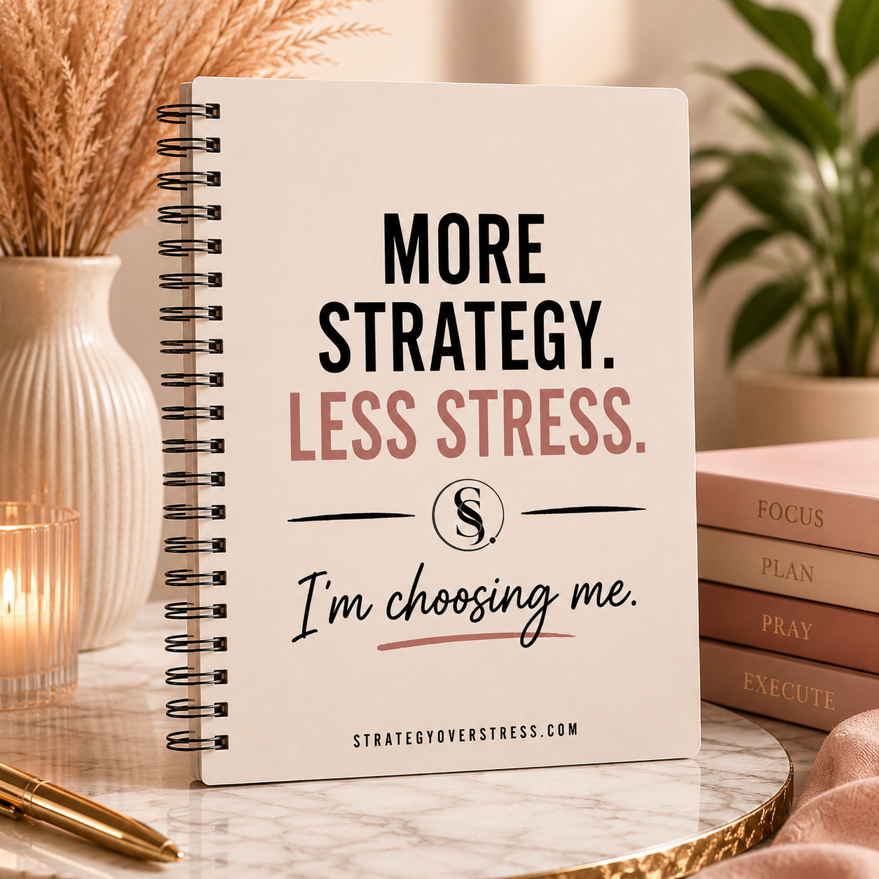 More Strategy. Less Stress. I'm Choosing Me. journal