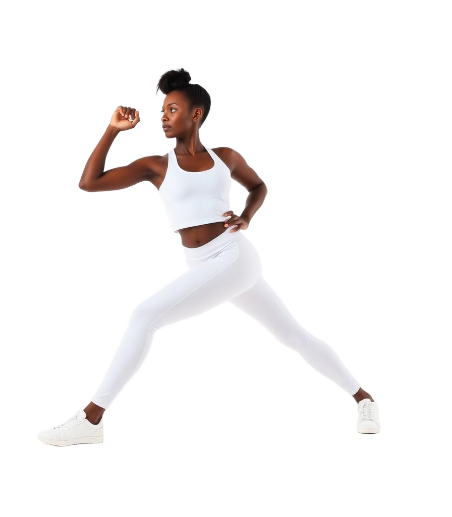 Woman performing aerobic workout